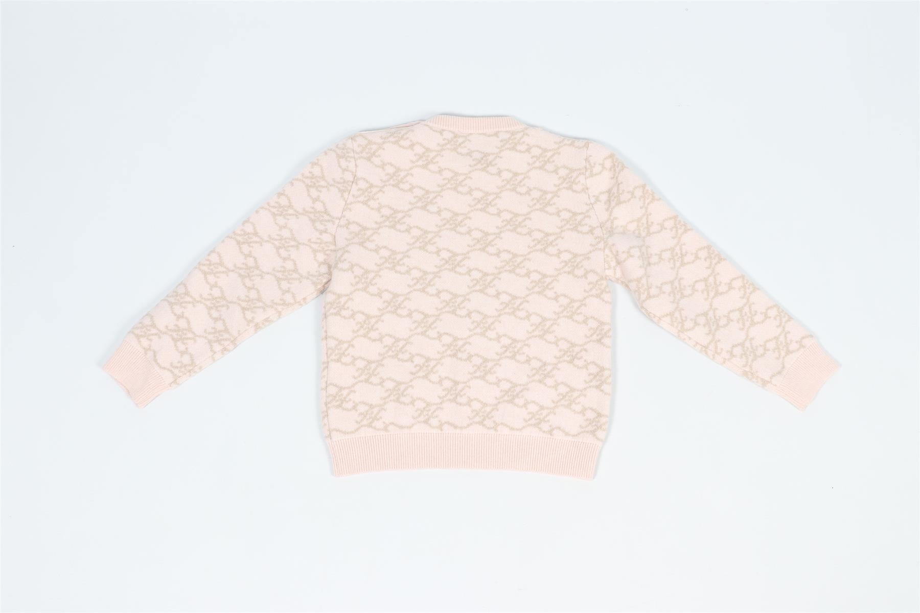 FENDI PINK KIDS GIRLS FF WOOL SWEATER 24 MONTHS