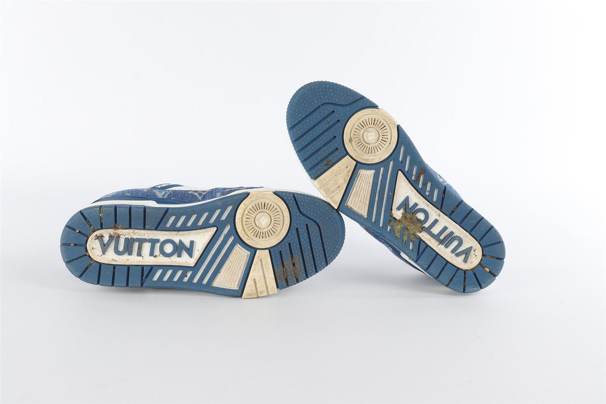 LOUIS VUITTON BLUE LV MONOGRAM DENIM SNEAKERS EU 38 UK 5 US 8