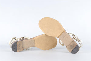 VALENTINO GARAVANI CREAM ROCKSTUD LEATHER SANDALS EU 38 UK 5 US 8