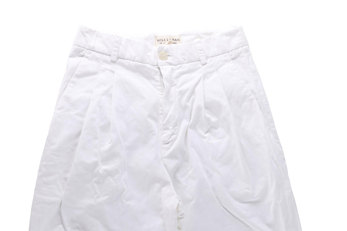 NILI LOTAN WHITE COTTON WIDE LEG PANTS US 0 UK 4