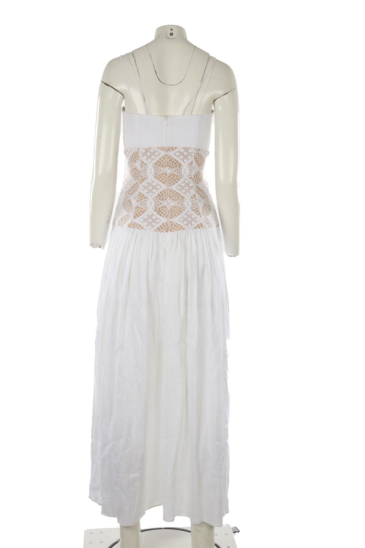 SILVIA TCHERASSI WHITE LINEN MAXI DRESS SMALL