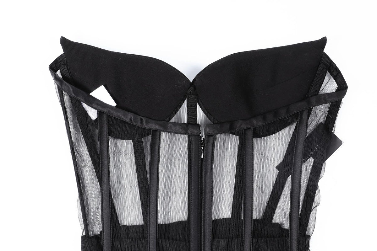 MÔNOT BLACK MESH BODYSUIT XXSMALL
