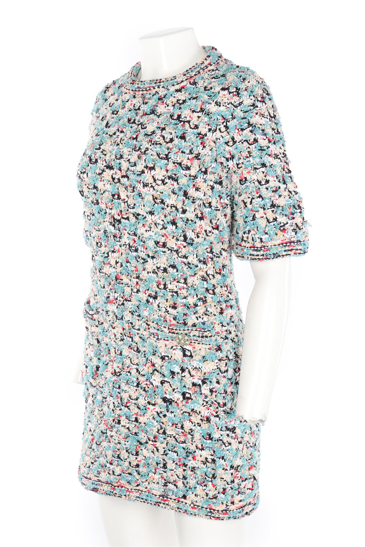 CHANEL MULTI KNIT MINI DRESS FR 36 UK 8