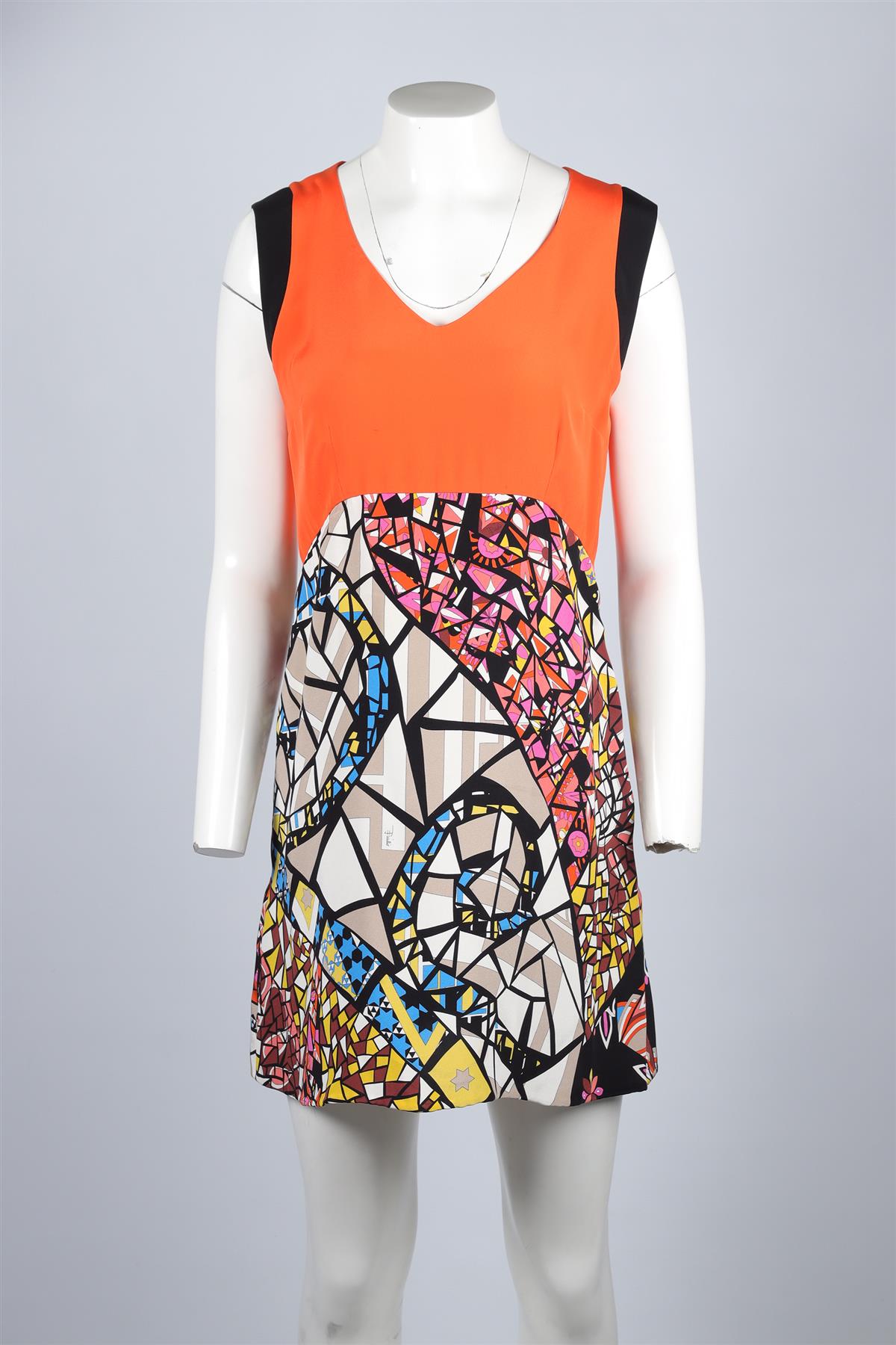 EMILLO PUCCI ORANGE SILK MINI DRESS MEDIUM