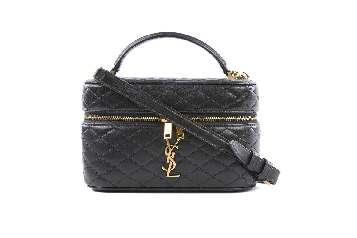 SAINT LAURENT BLACK GABY VANITY LEATHER SHOULDER BAG