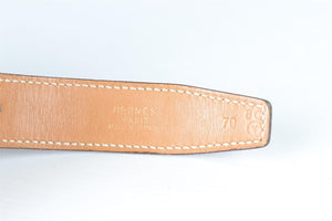 HERMÈS BROWN 1995 H 24 MM OSTRICH BELT