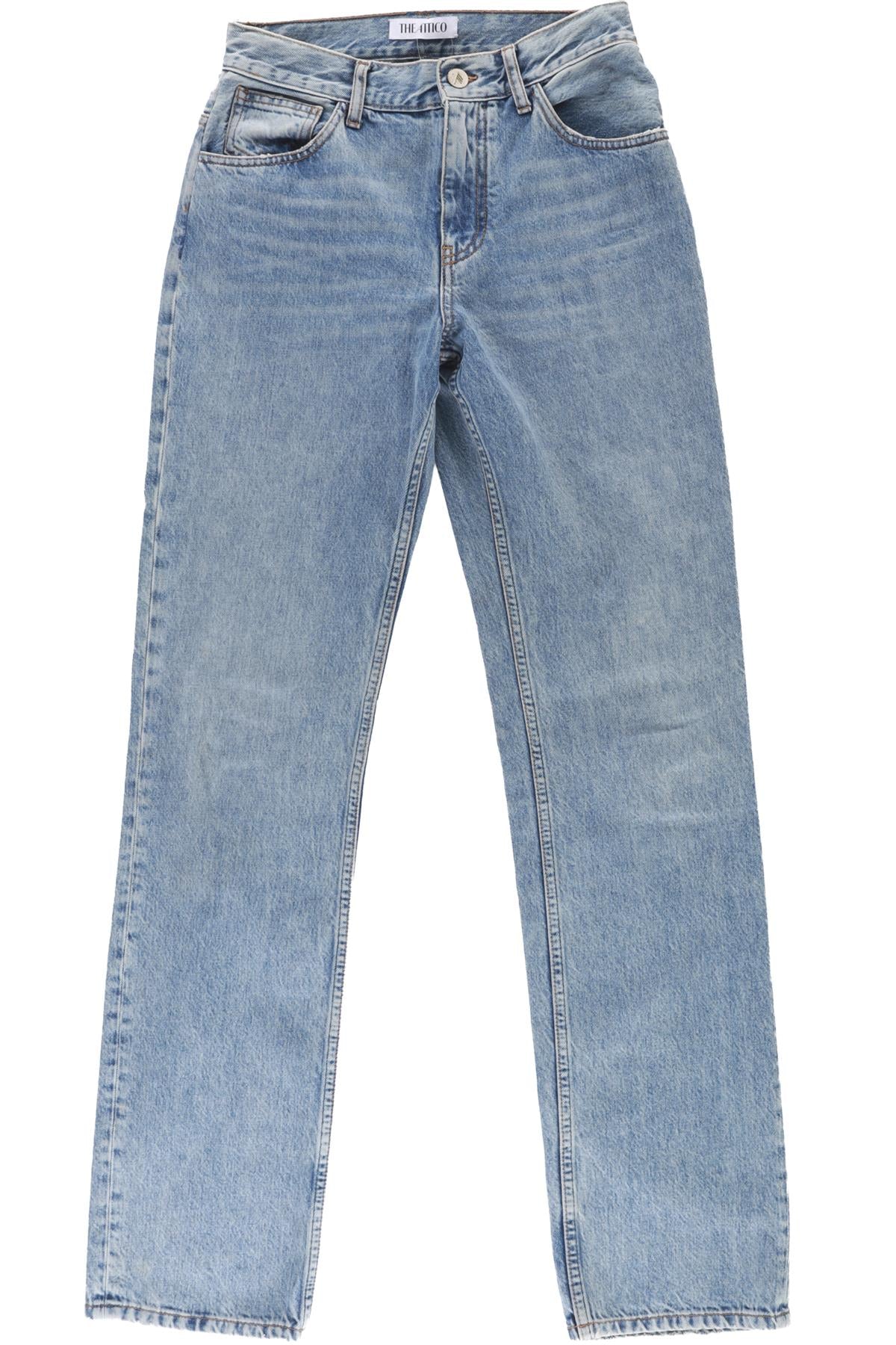 THE ATTICO BLUE HIGH RISE STRAIGHT LEG JEANS W26