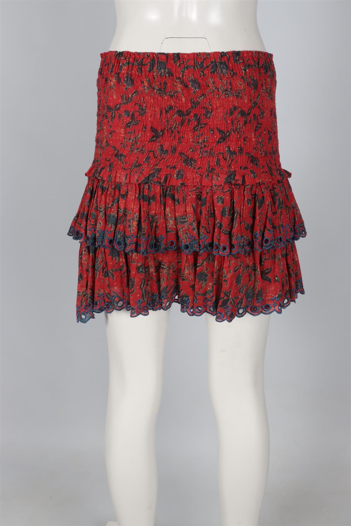 ISABEL MARANT ÉTOILE RED COTTON MINI SKIRT FR 40 UK 12