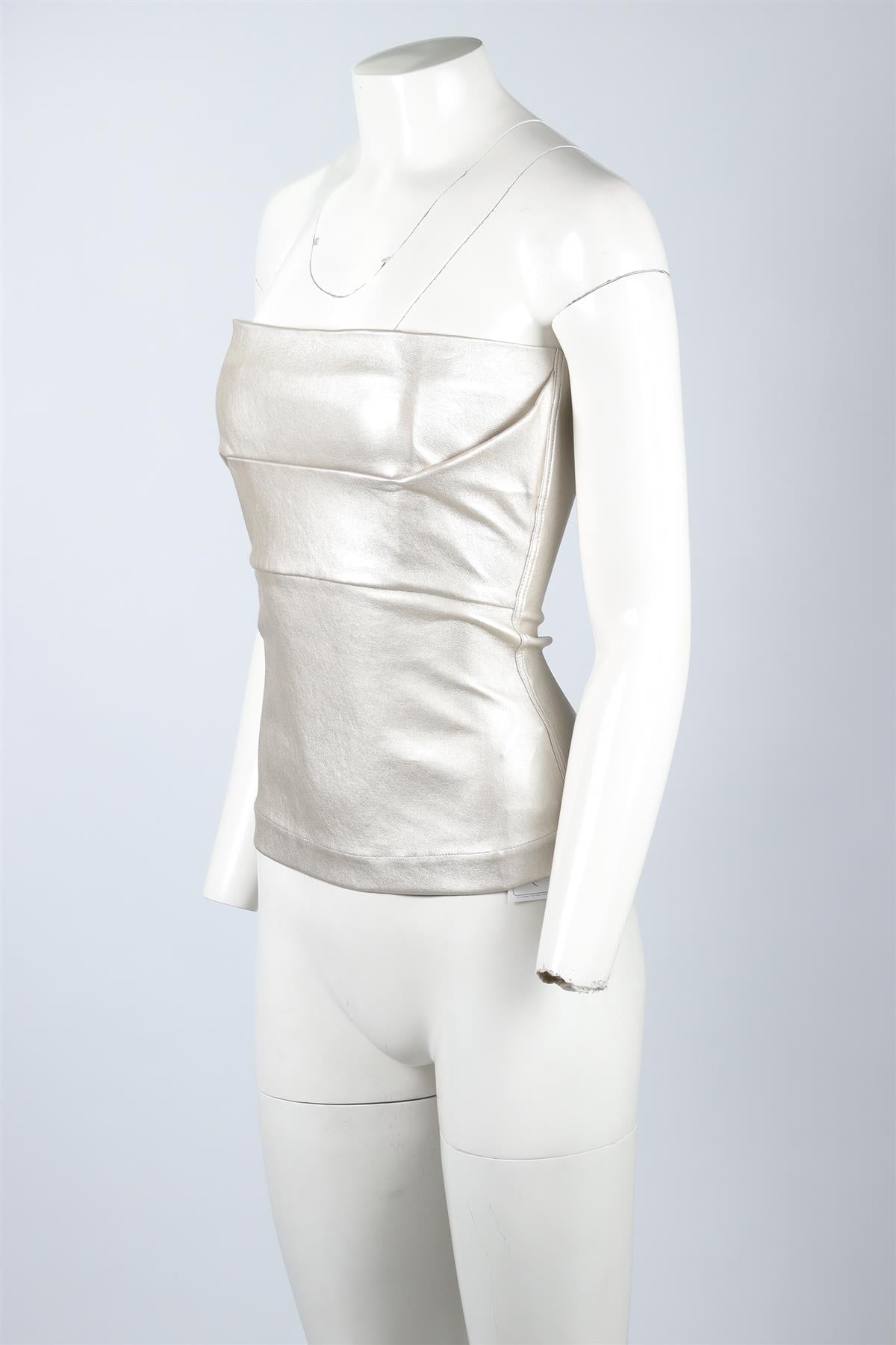 RICH OWENS SILVER LEATHER TOP IT 40 UK 8