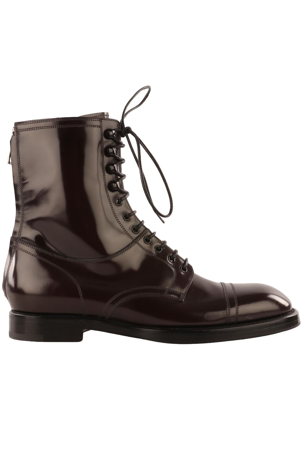 DOLCE & GABBANA BROWN MEN'S LEATHER ANKLE BOOTS EU 42.5 UK 8.5 US 9.5