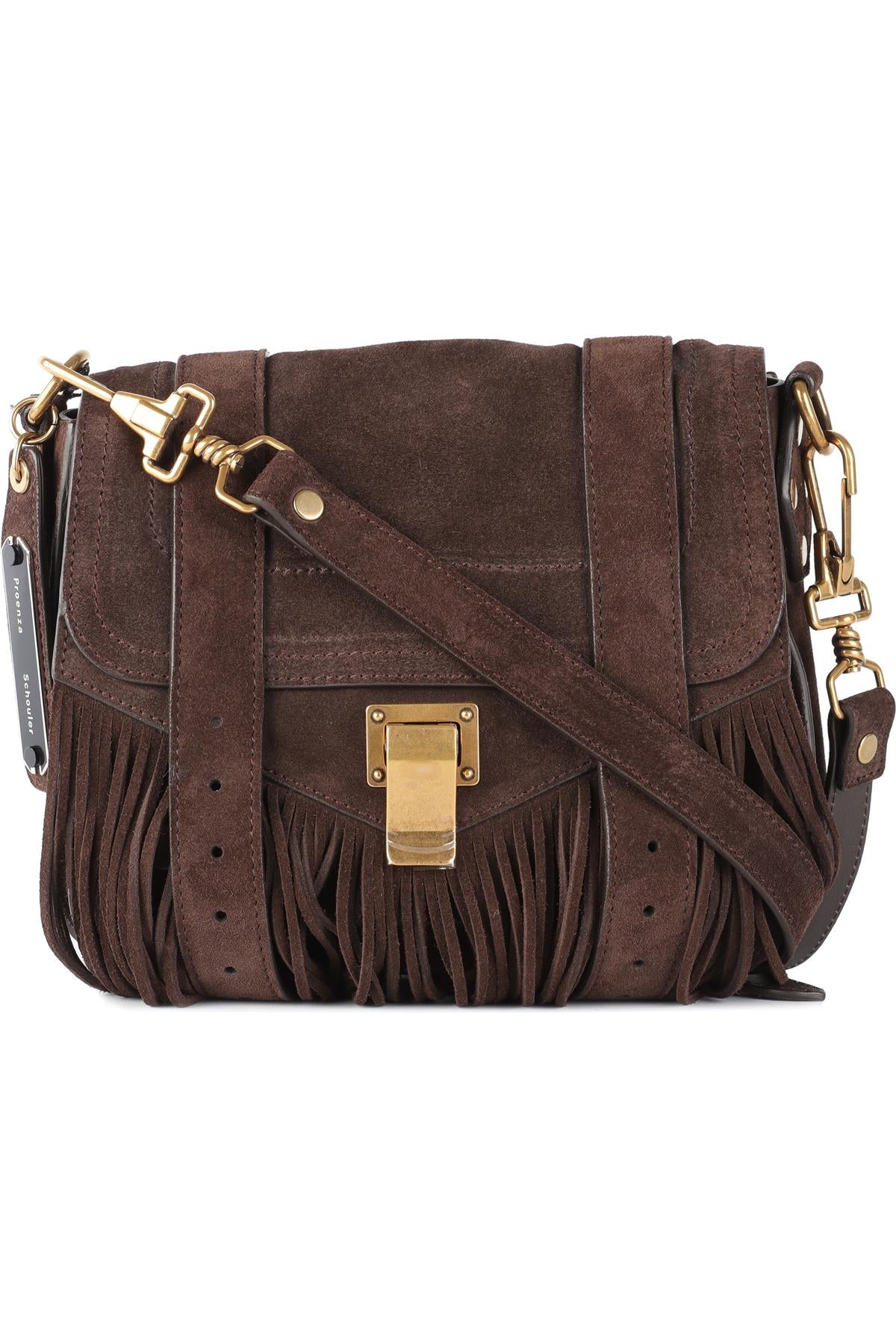 PROENZA SCHOULER BROWN PS1 SMALL SUEDE SHOULDER BAG