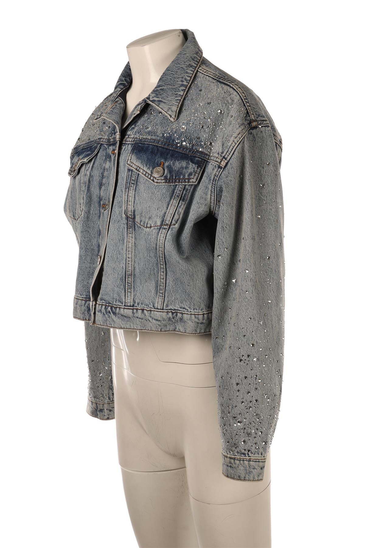 MAJE BLUE DENIM JACKET FR 38 UK 10