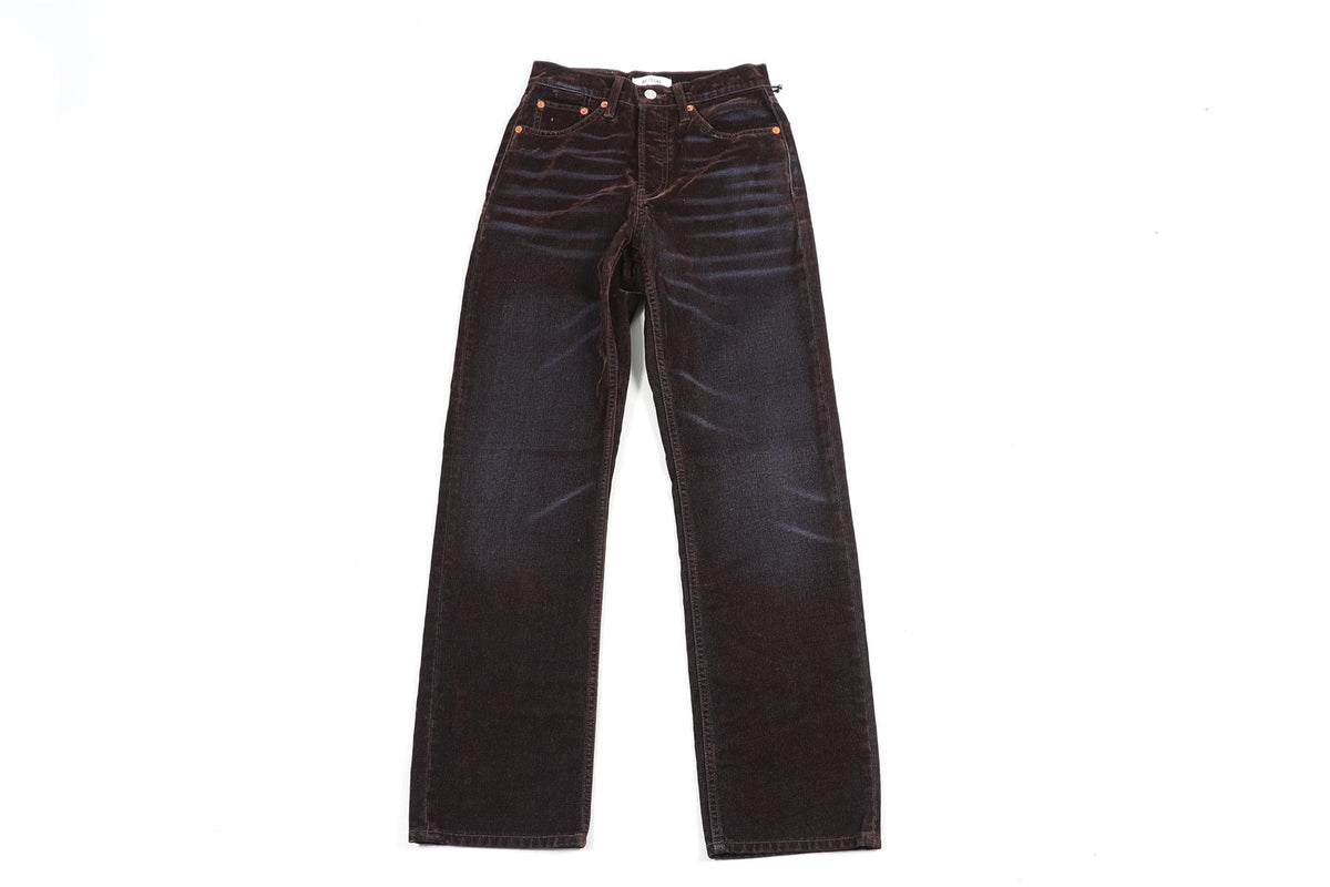 RE/DONE BROWN HIGH RISE STRAIGHT LEG JEANS W24 UK 6