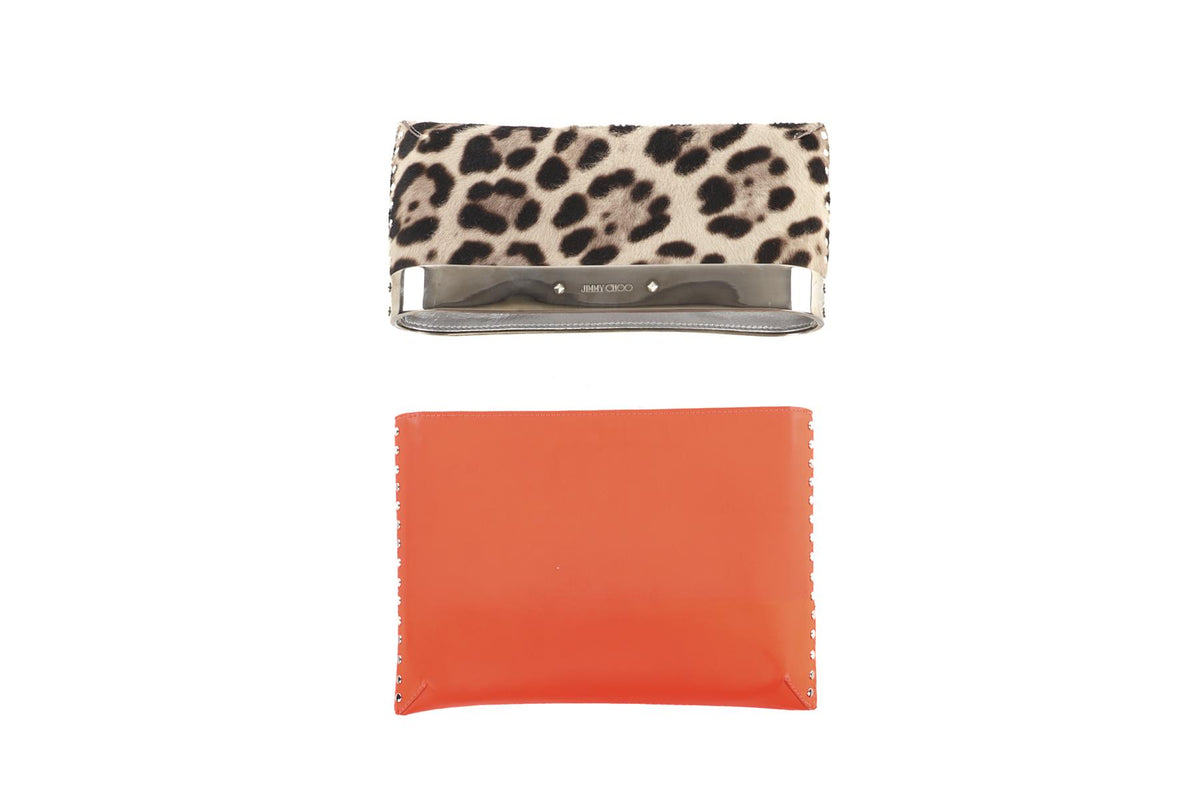 JIMMY CHOO MULTI DAPHNE LEATHER CLUTCH