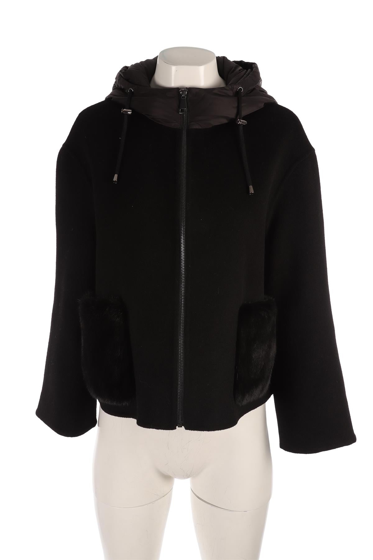 LOU ANDREA BLACK CASHMERE JACKET XLARGE