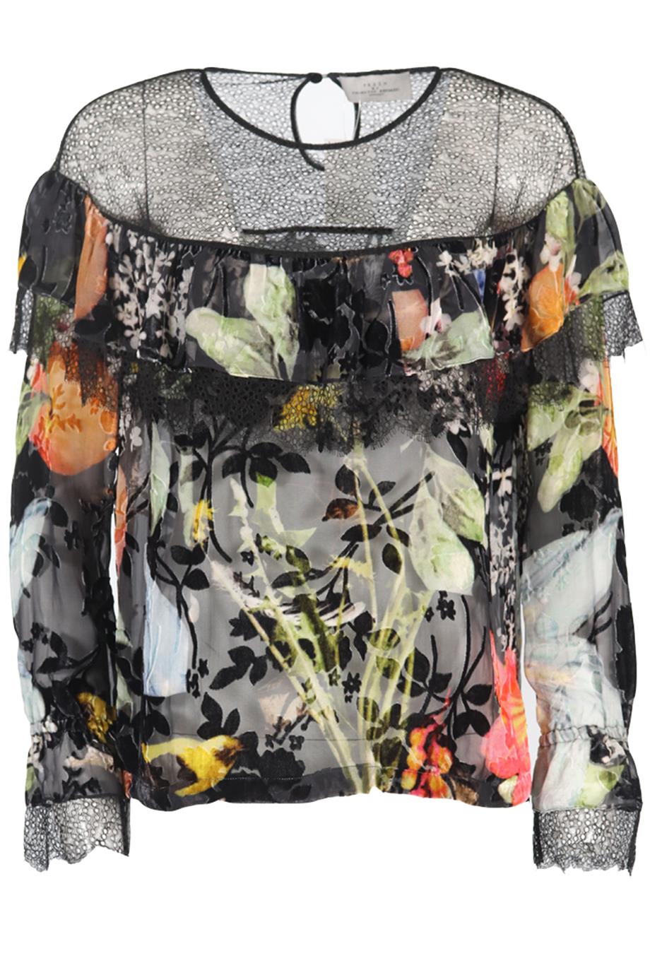 PREEN BY THORNTON BREGAZZI FLORAL SILK TOP MEDIUM