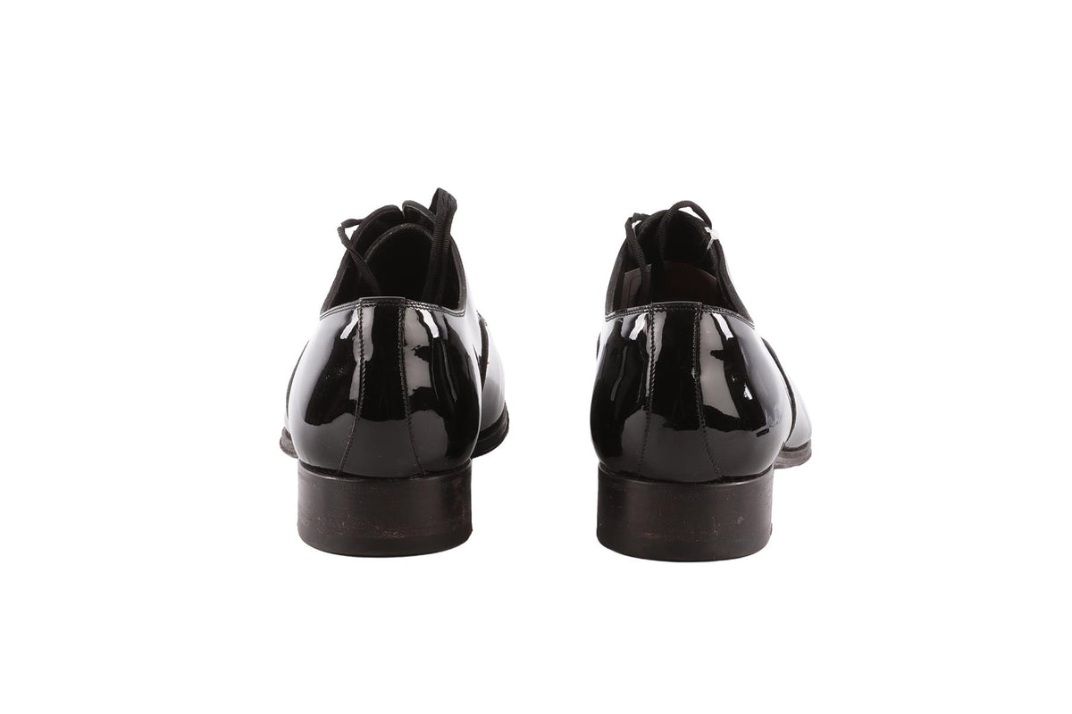 TOM FORD BLACK MEN'S PATENT LEATHER OXFORD SHOES EU 46 UK 12 US 13