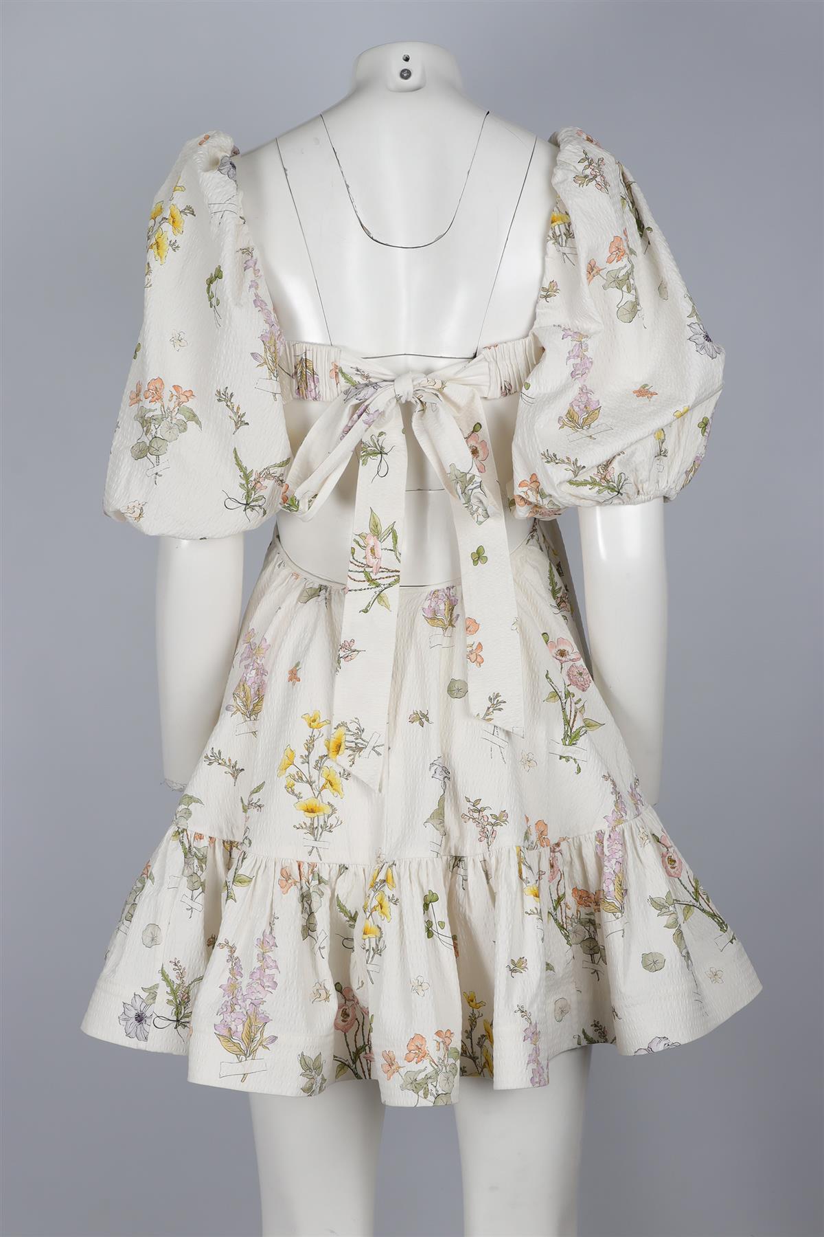 ZIMMERMANN WHITE COTTON MINI DRESS UK 12