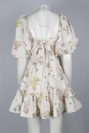 ZIMMERMANN WHITE COTTON MINI DRESS UK 12