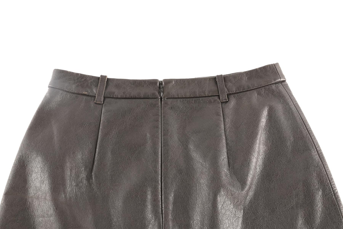 SELF-PORTRAIT BLACK LEATHER MINI SKIRT UK 8