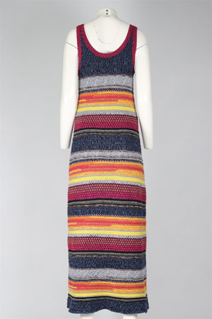 CHLOÉ MULTICOLOURED WOOL AND CASHMERE MAXI DRESS MEDIUM