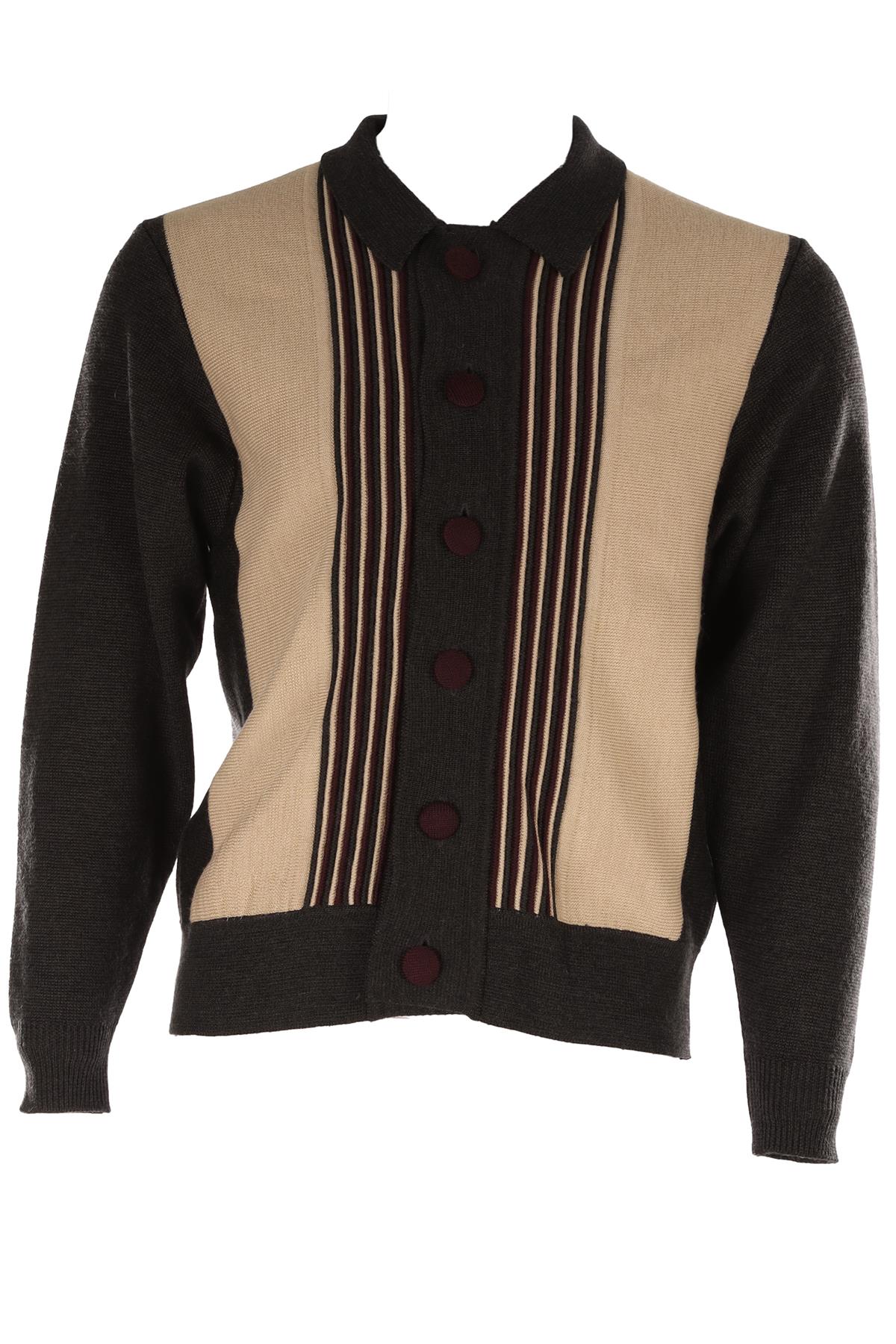 SASQUATCHFABRIX GREY MEN'S WOOL CARDIGAN SMALL