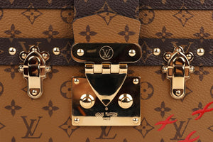 LOUIS VUITTON BROWN 2017 PETITE MALLE MONOGRAM COATED CANVAS CLUTCH
