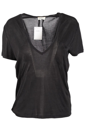 SAINT LAURENT BLACK SILK T-SHIRT SMALL