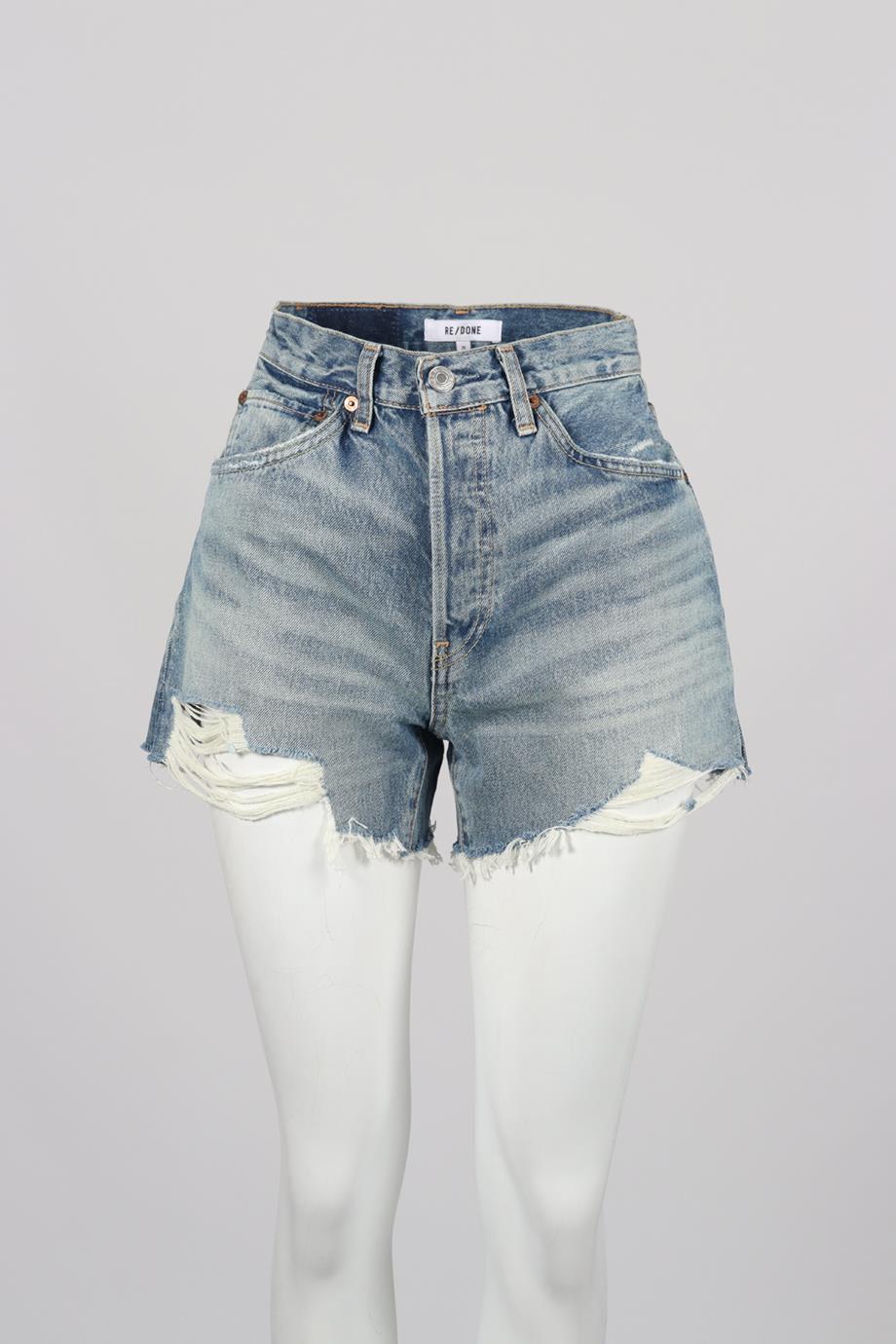 Roxy Authentic Summer High Denim Shorts Vintage Medium Blue - Womens