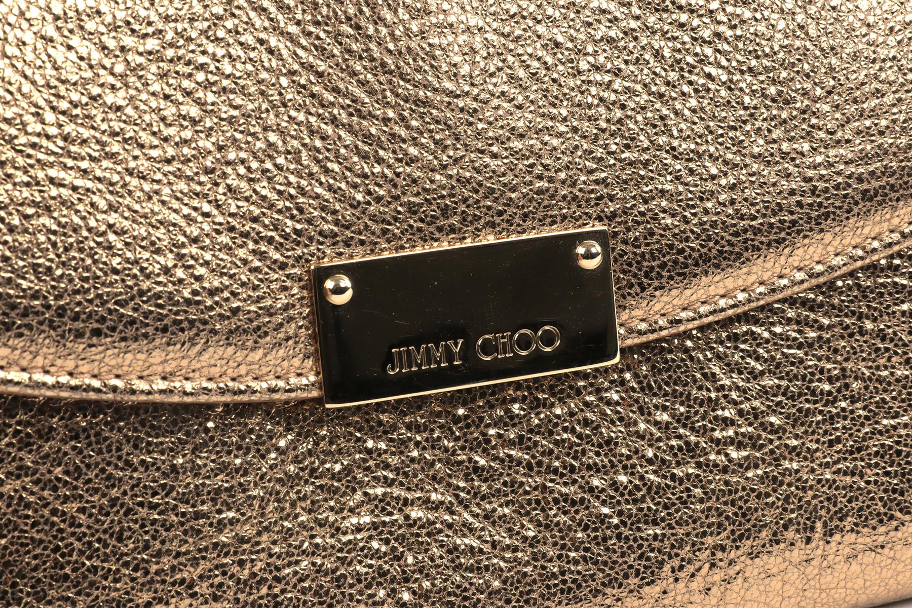 JIMMY CHOO GOLD LEATHER SHOULDER BAG