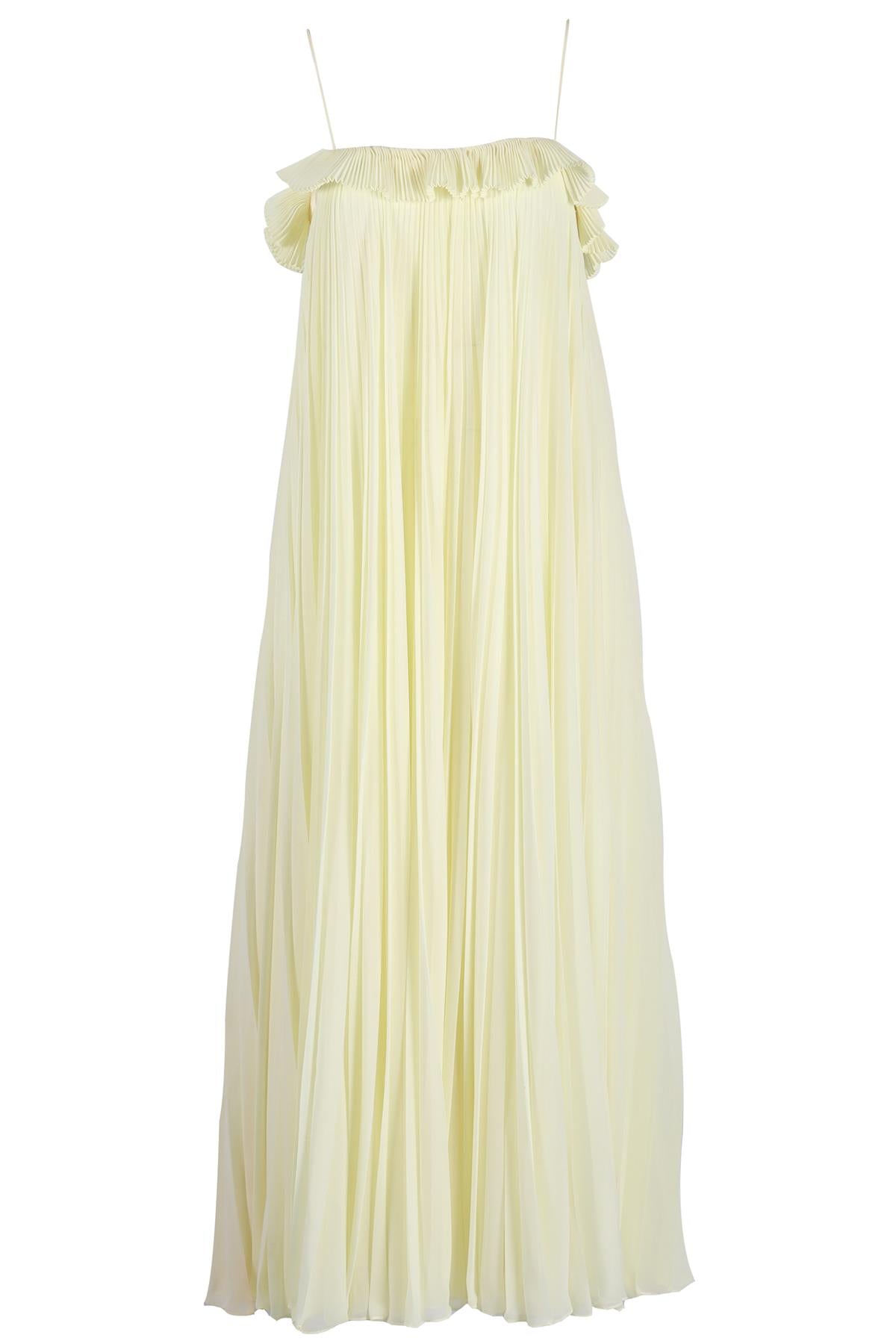 ADAM LIPPES YELLOW CHIFFON MAXI DRESS US 6 UK 10