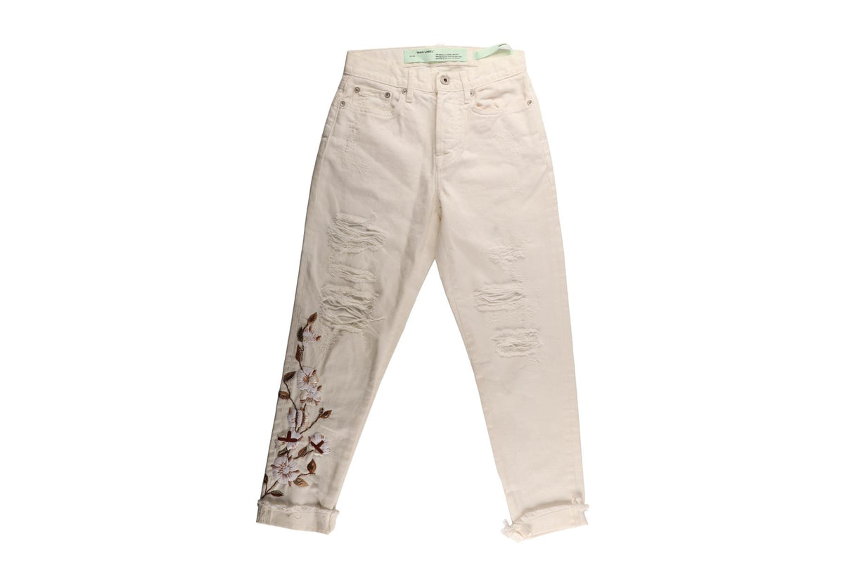 OFF-WHITE C/O VIRGIL ABLOH WHITE SKINNY JEANS W25