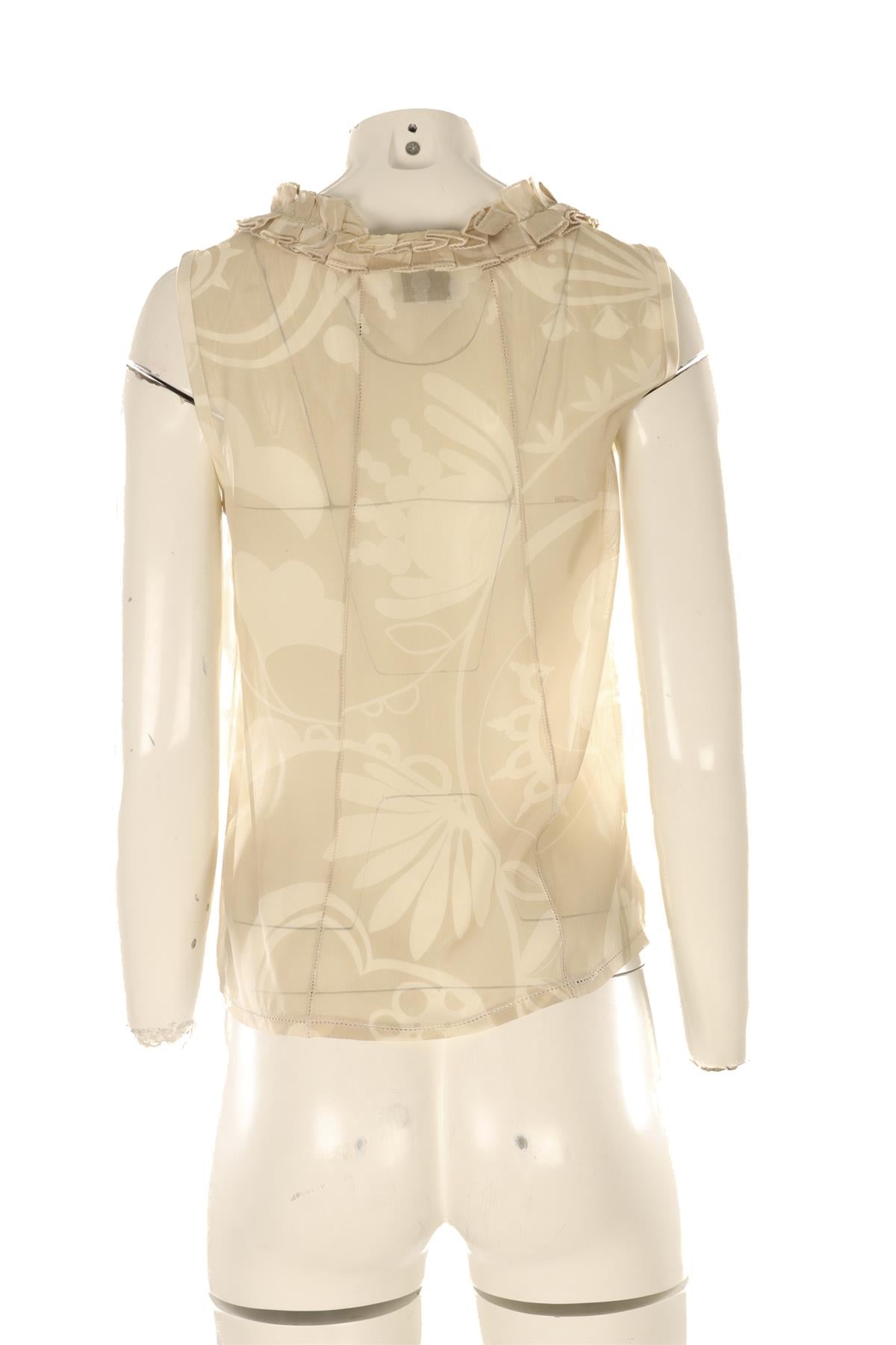 LOUIS VUITTON BEIGE SILK TOP FR 36 UK 8