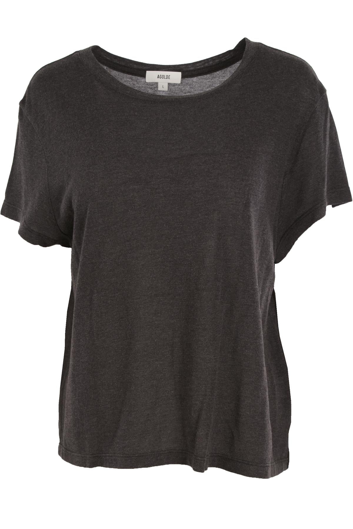 AGOLDE GREY JERSEY T-SHIRT LARGE