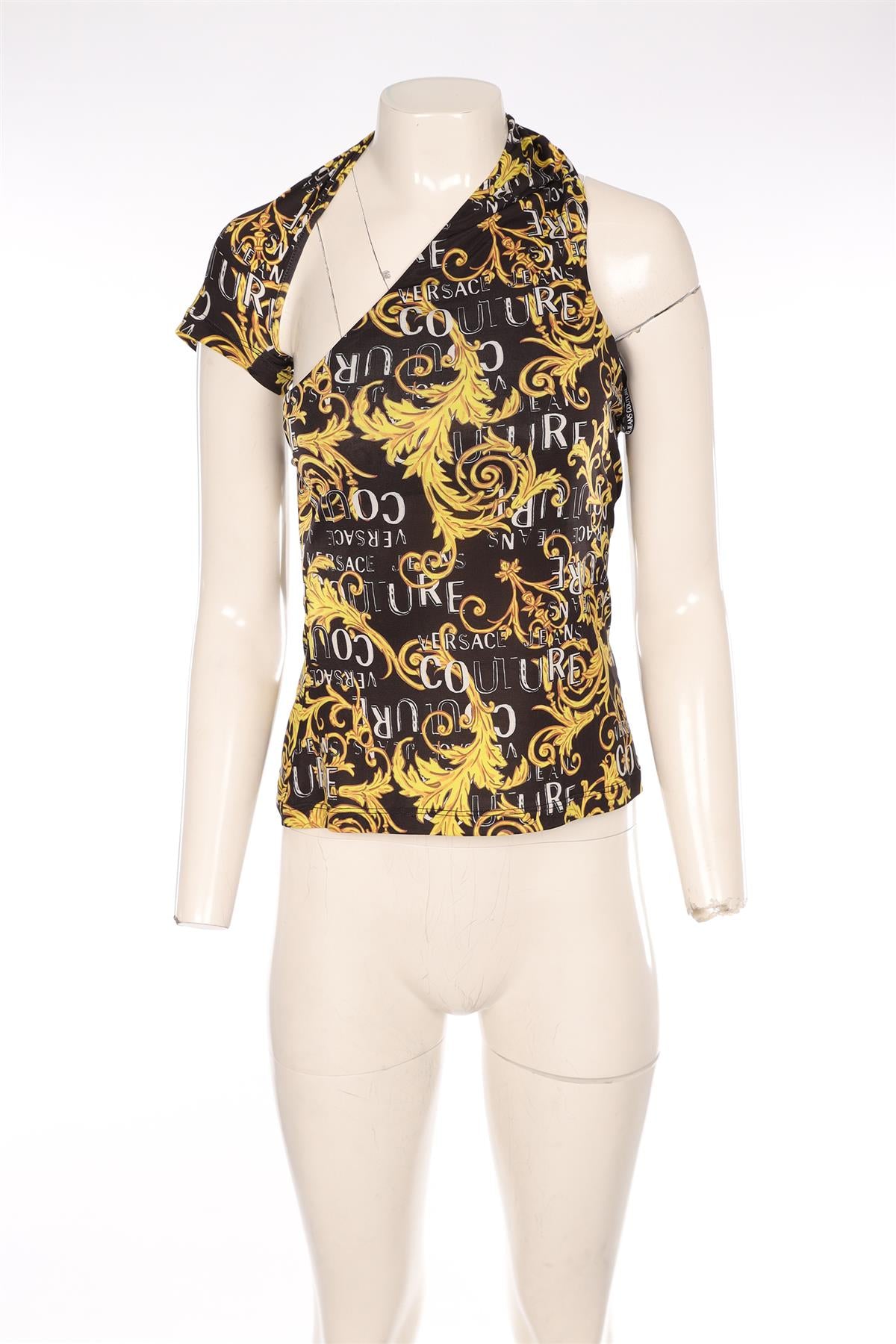 VERSACE JEANS COUTURE BLACK JERSEY TOP IT 42 UK 10