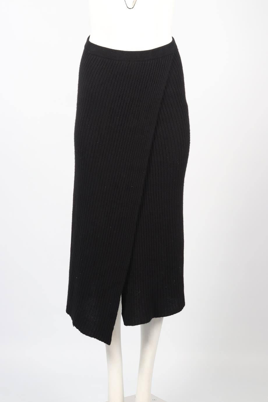 MADELEINE THOMPSON RIBBED CASHMERE BLEND MIDI SKIRT SMALL