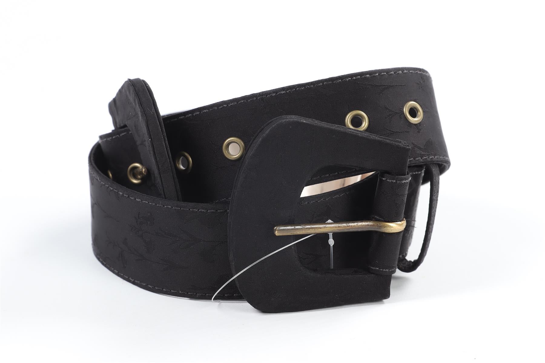 JOHANNA ORTIZ BLACK SATIN WAIST BELT US 6 UK 10