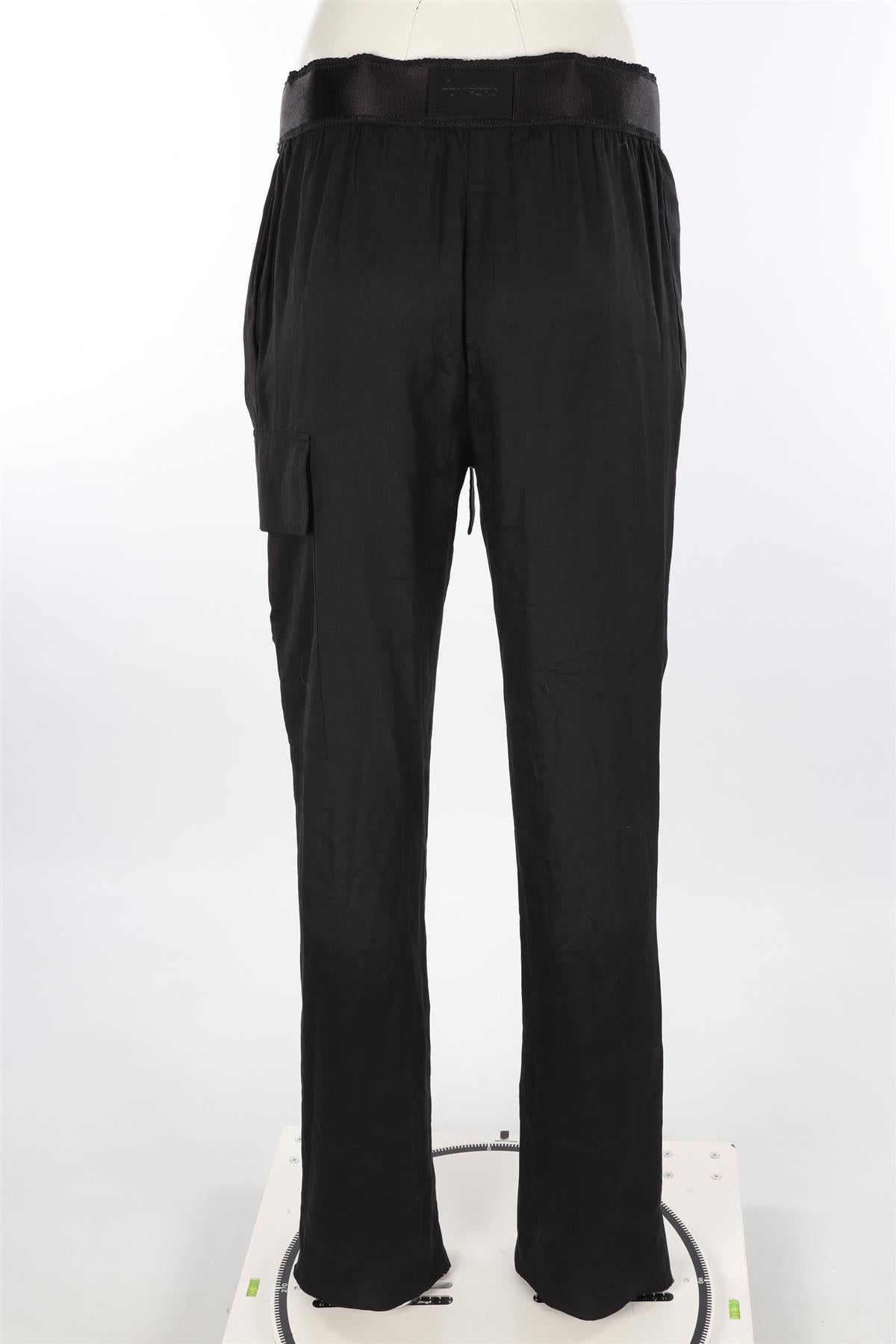 TOM FORD BLACK WOVEN STRAIGHT LEG PANTS IT 38 UK 6