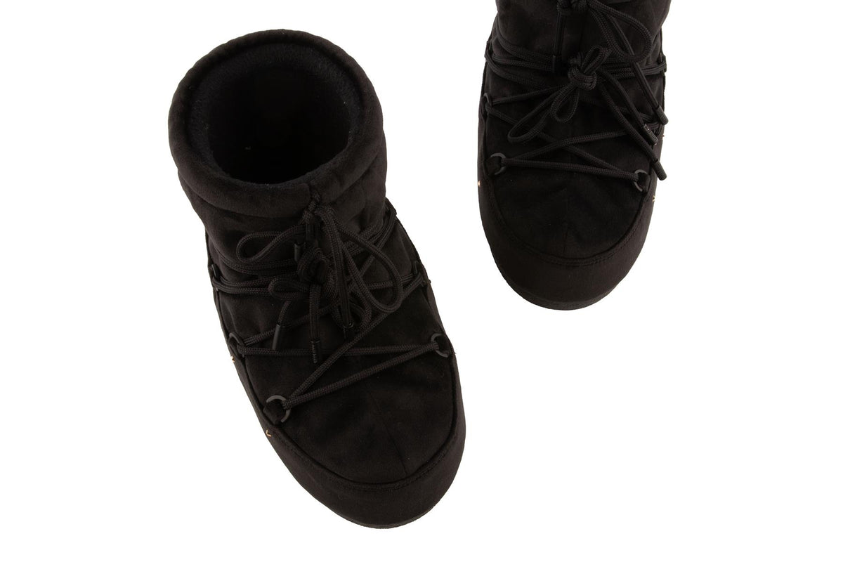 MOON BOOT BLACK VELVET BOOTS EU 39-40 UK 6-7 US 9-10