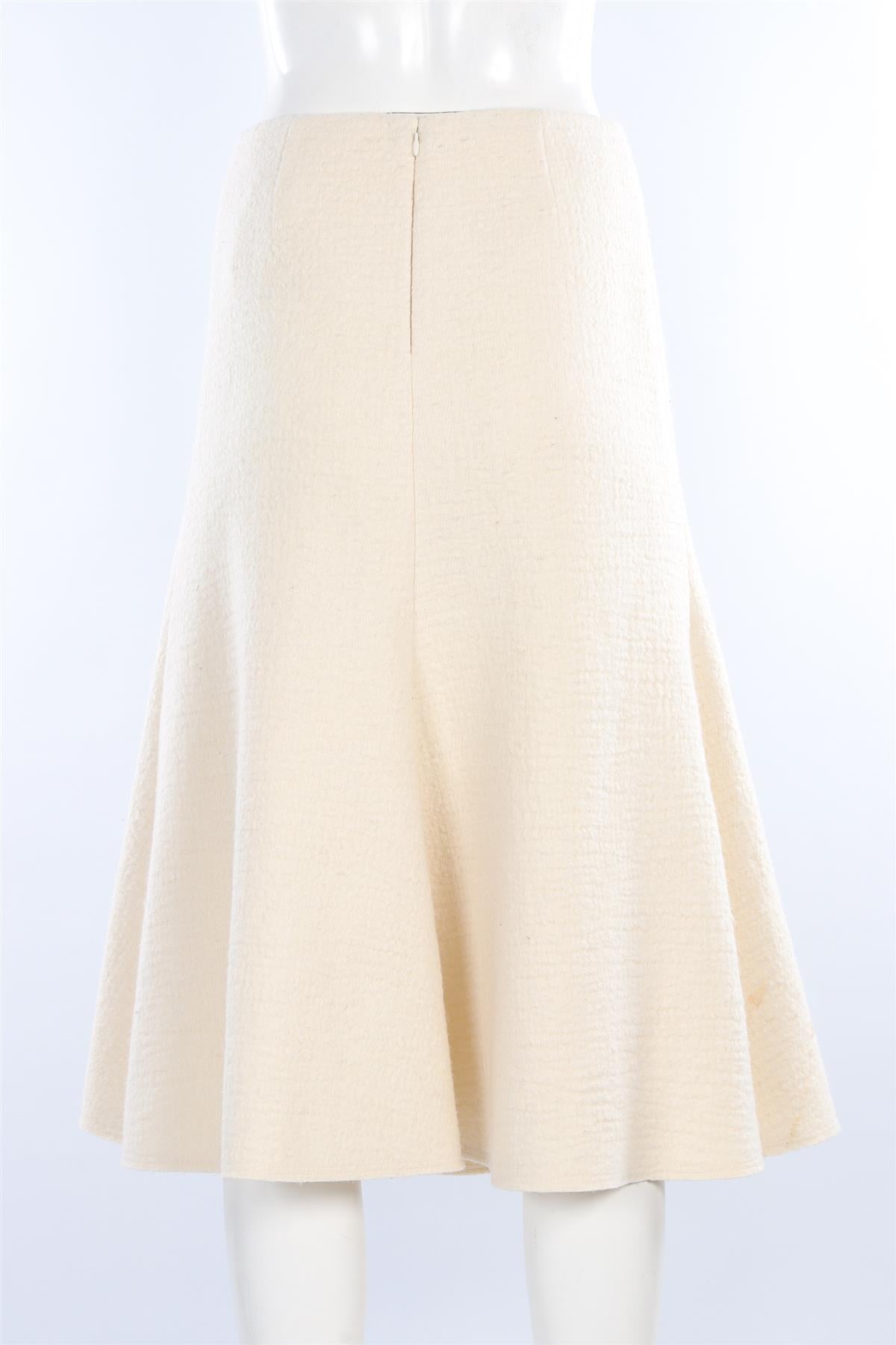 CHLOÉ CREAM WOOL MIDI SKIRT FR 36 UK 8
