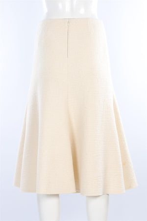 CHLOÉ CREAM WOOL MIDI SKIRT FR 36 UK 8