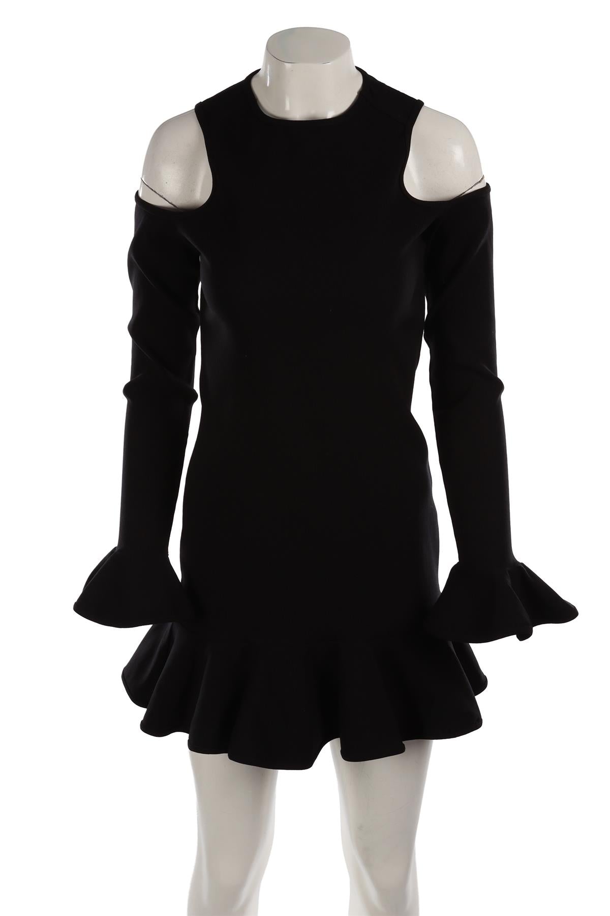 MICHAEL LO SORDO BLACK SPANDEX MIDI DRESS AU 14 UK 14