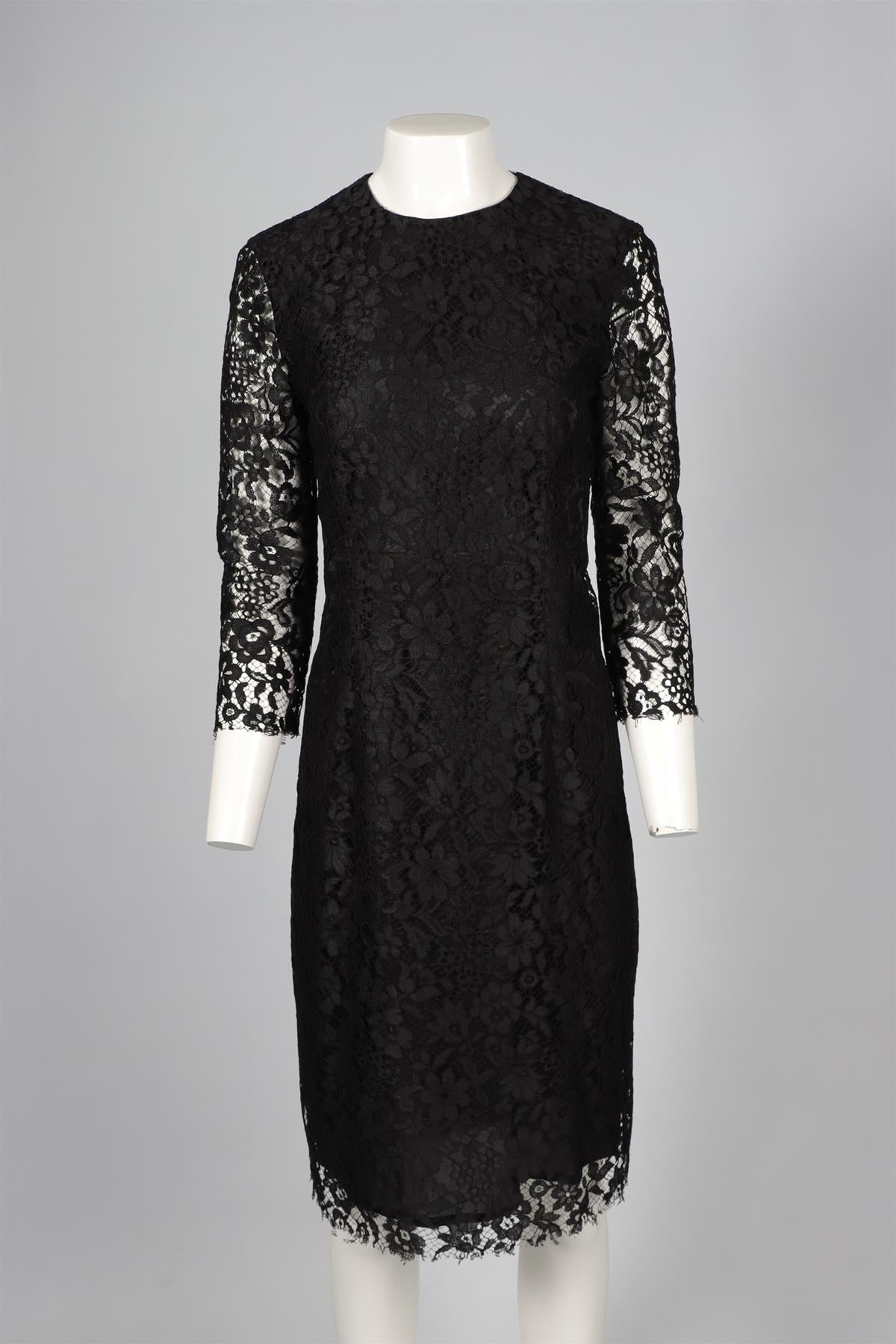 JOSEPH BLACK LACE MIDI DRESS IT 48 UK 16