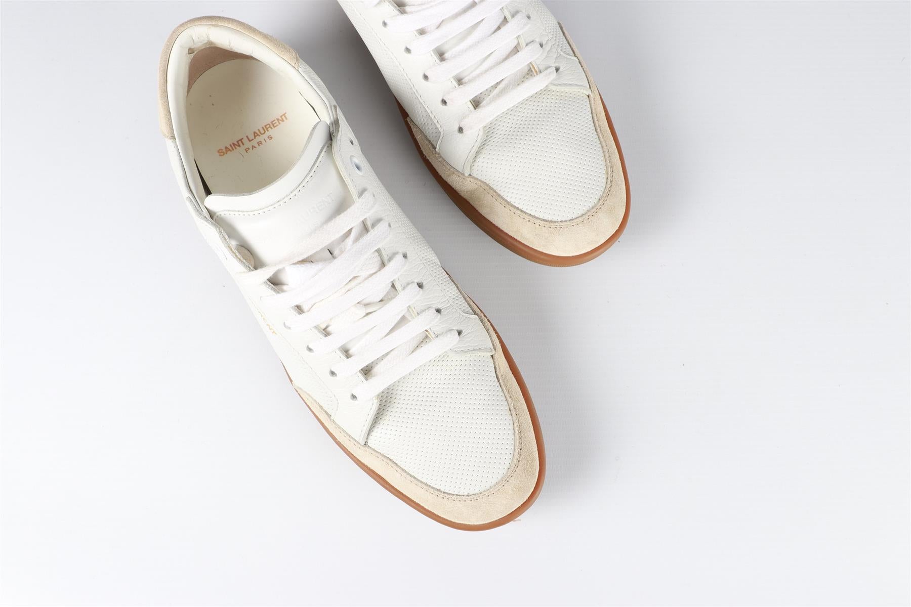 SAINT LAURENT WHITE LEATHER SNEAKERS EU 39.5 UK 6.5 US 9.5