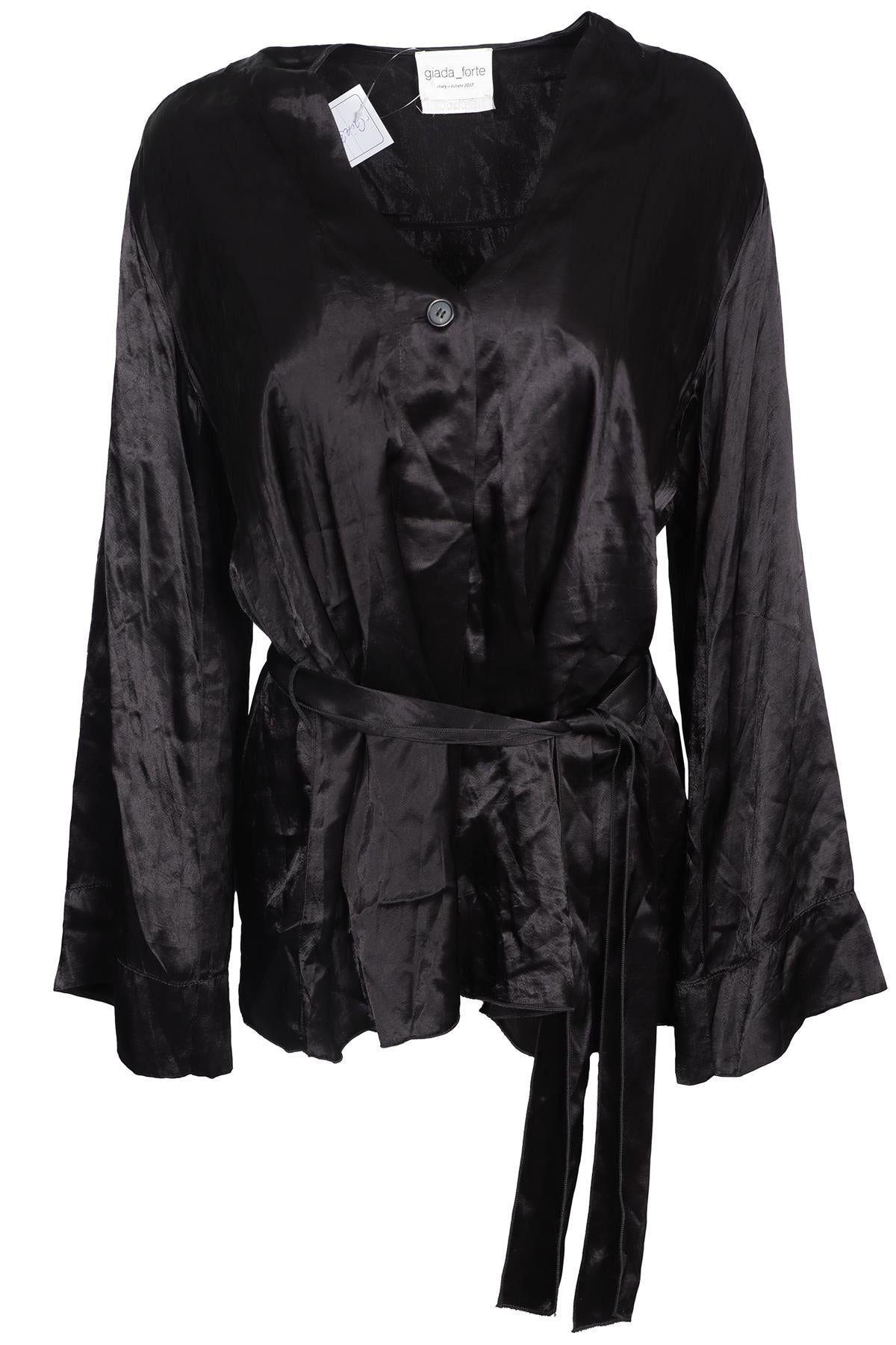 GIADA FORTE BLACK SATIN TOP IT 42 UK 10