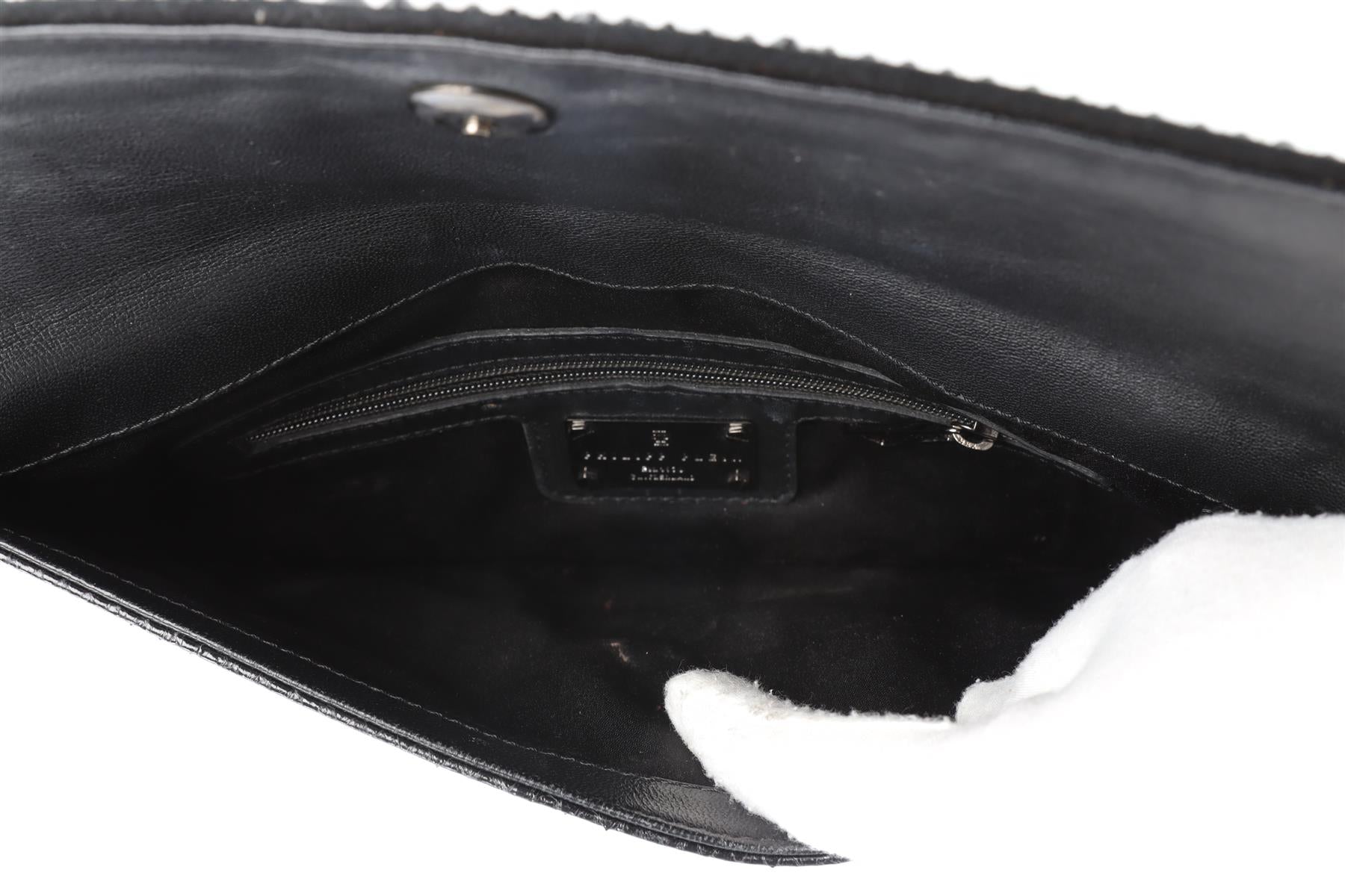 PHILIPP PLEIN BLACK LEATHER CLUTCH