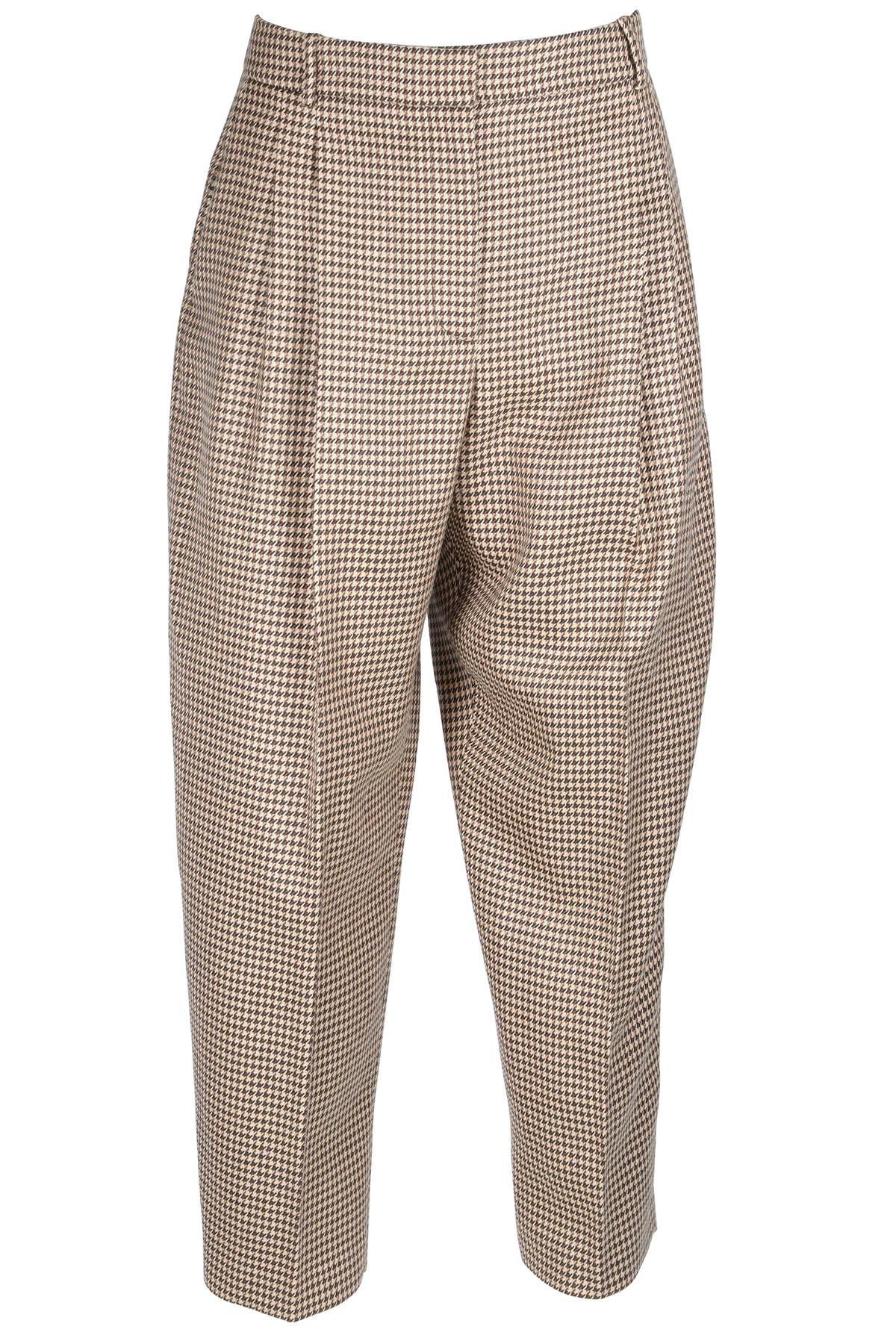 STELLA MCCARTNEY BROWN WOOL TAPERED PANTS IT 44 UK 12