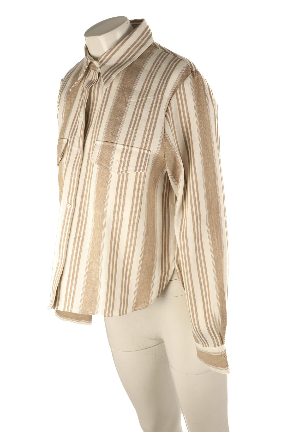 TWP BEIGE HEMP SHIRT LARGE