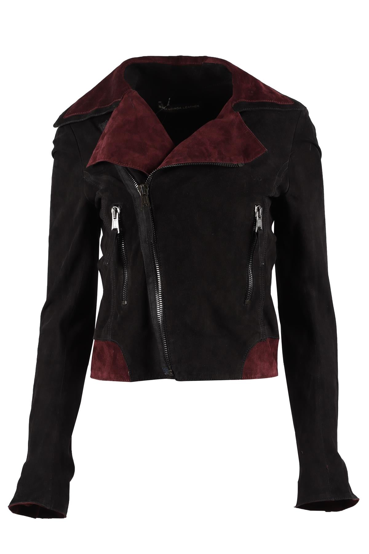 BALENCIAGA BLACK SUEDE JACKET FR 38 UK 10