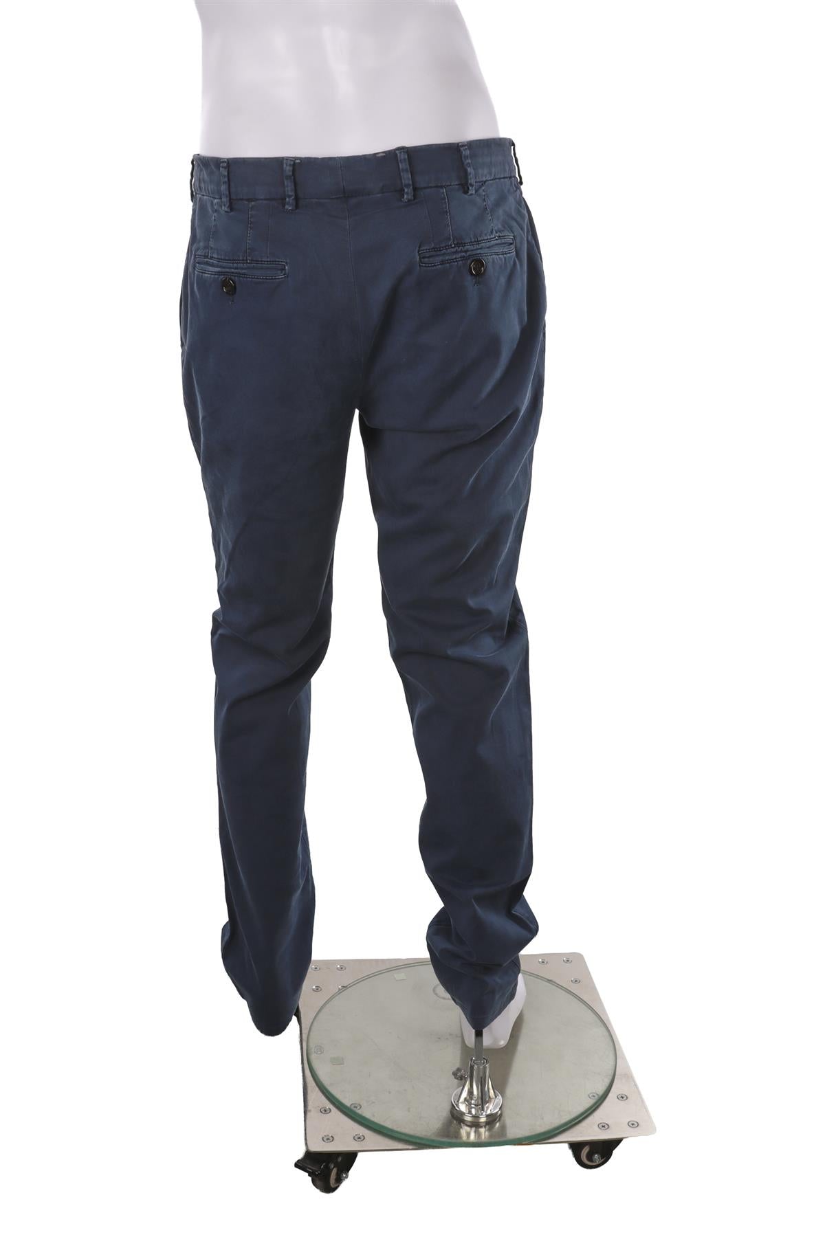 BRUNELLO CUCINELLI NAVY MEN'S COTTON STRAIGHT LEG PANTS IT 50 UK 34 FR 42
